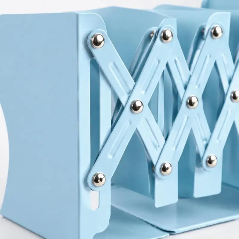 Expandable Bookend Book and File Organizers with Stainless Steel Construction for Dorm Desks, Offices Space, and Bookshelves