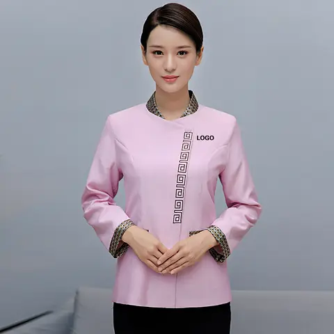 여성 청소 작업 유니폼, 긴팔 호텔 의상, 가사 웨이터 옷, 식기 세척기, 국내 서비스, 카페 복장