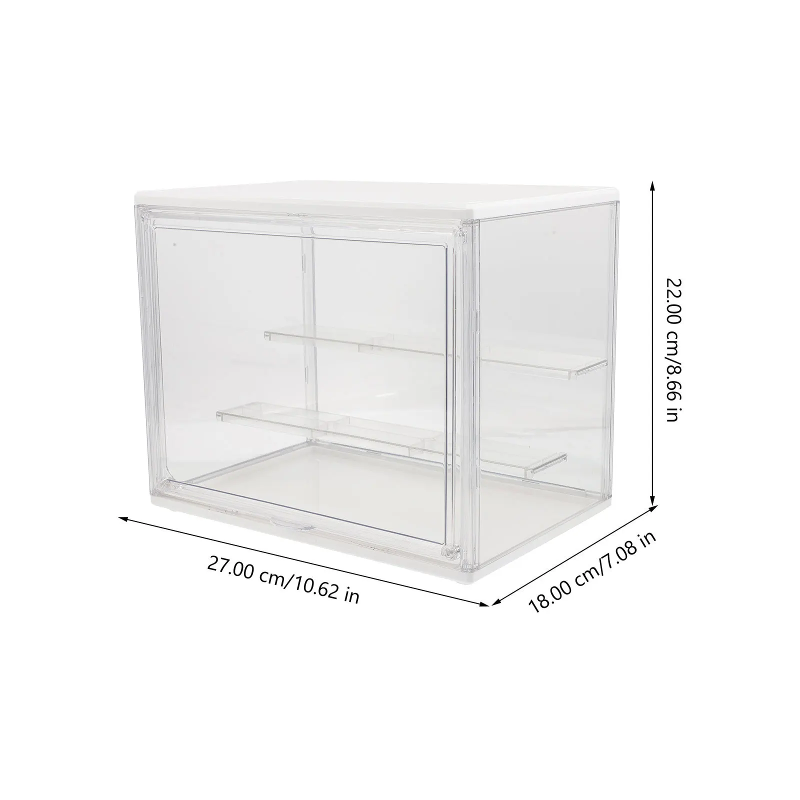 Transparent Acrylic Book Case Removable Stair Protective Clear Storage Box for Large Capacity Makeup Organizer