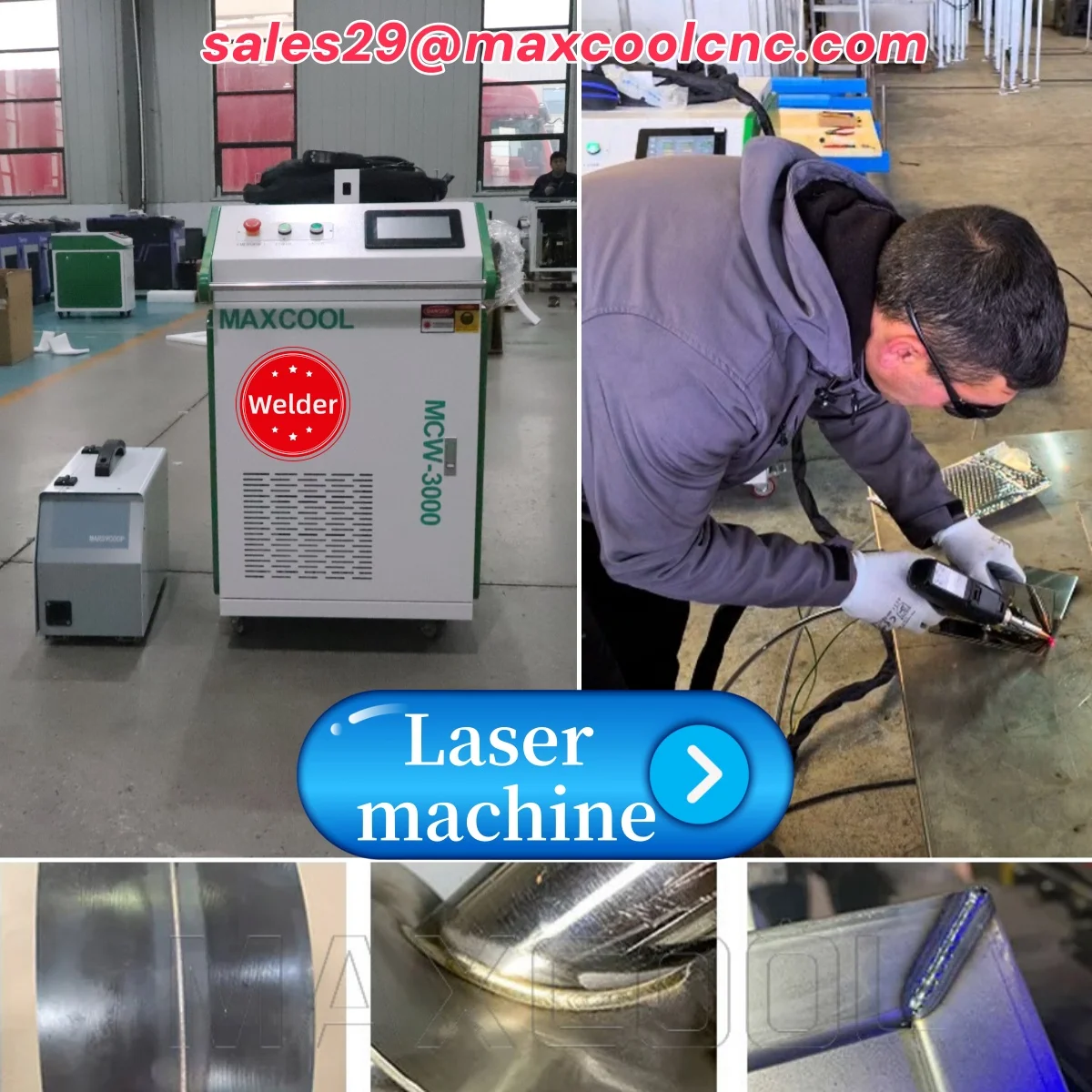 

2026 Новая акция 3 в 1 Лазерная сварка Чистка Режущий инструмент Ручной точный лазерный сварочный аппарат для листовых трубок в 1500 Вт 2 кВт 3 кВт