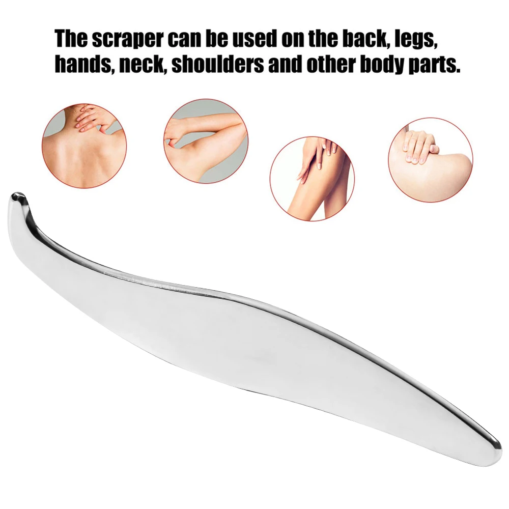 Ferramenta raspadora muscular gua sha de aço inoxidável, ferramenta de tecido de cicatriz, ferramentas de fisioterapia, ferramenta de raspagem de pele, ferramenta de massagem de tecido macio