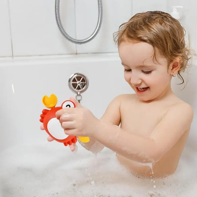 Juguete de baño de pingüino para nadar, juguete de agua de cangrejo y vaca, juguete de baño y piscina de animales, diversión para padres nuevos, juguete de bañera de cangrejo