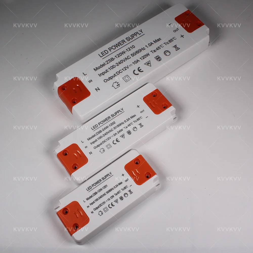 LED Driver 12W 18W 24W 36W 60W 120W LED Power Supply AC 110 220V Power Supply DC12V LED Transformer Adapter For LED Strip Lights