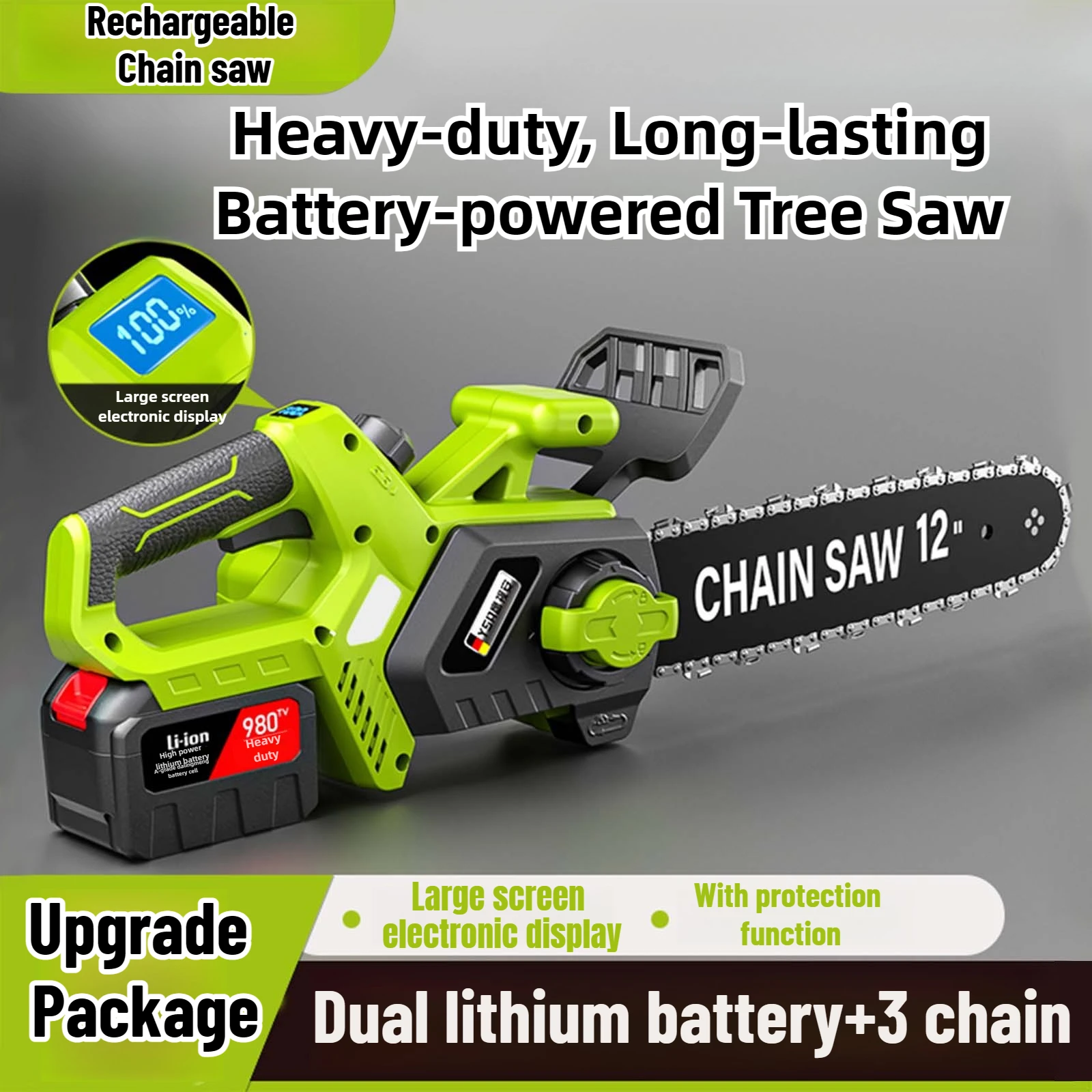 

Rechargeable Chainsaw Small Household Handheld Electric Lithium Battery Large Capacity Saw Tree Artifact Chainsaw Logging Saw