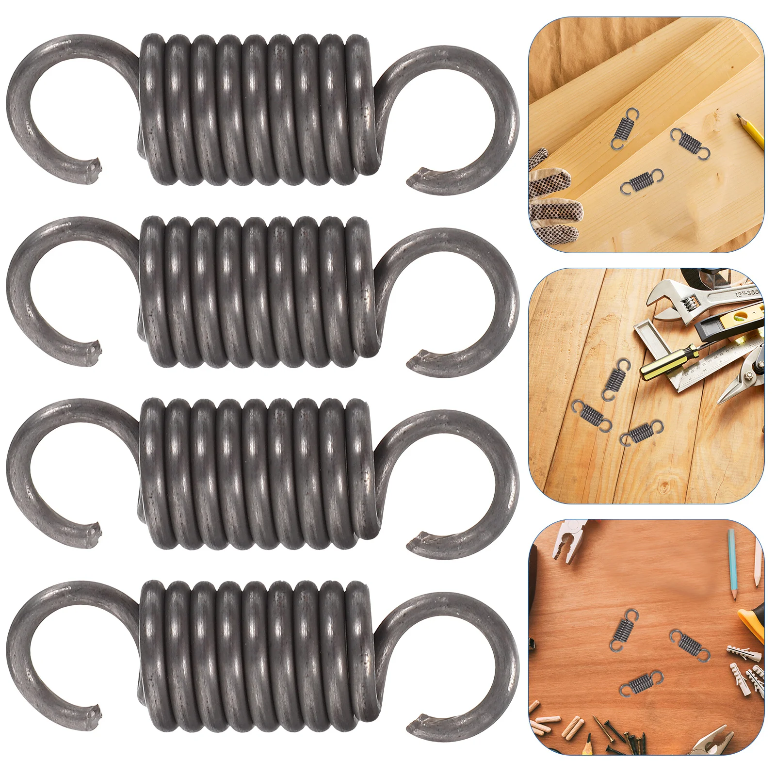 

4 Pcs Hook End Spring Extended Compressed Springs Compression Small Kit Tension Extension For Crafting With Ends Sprung