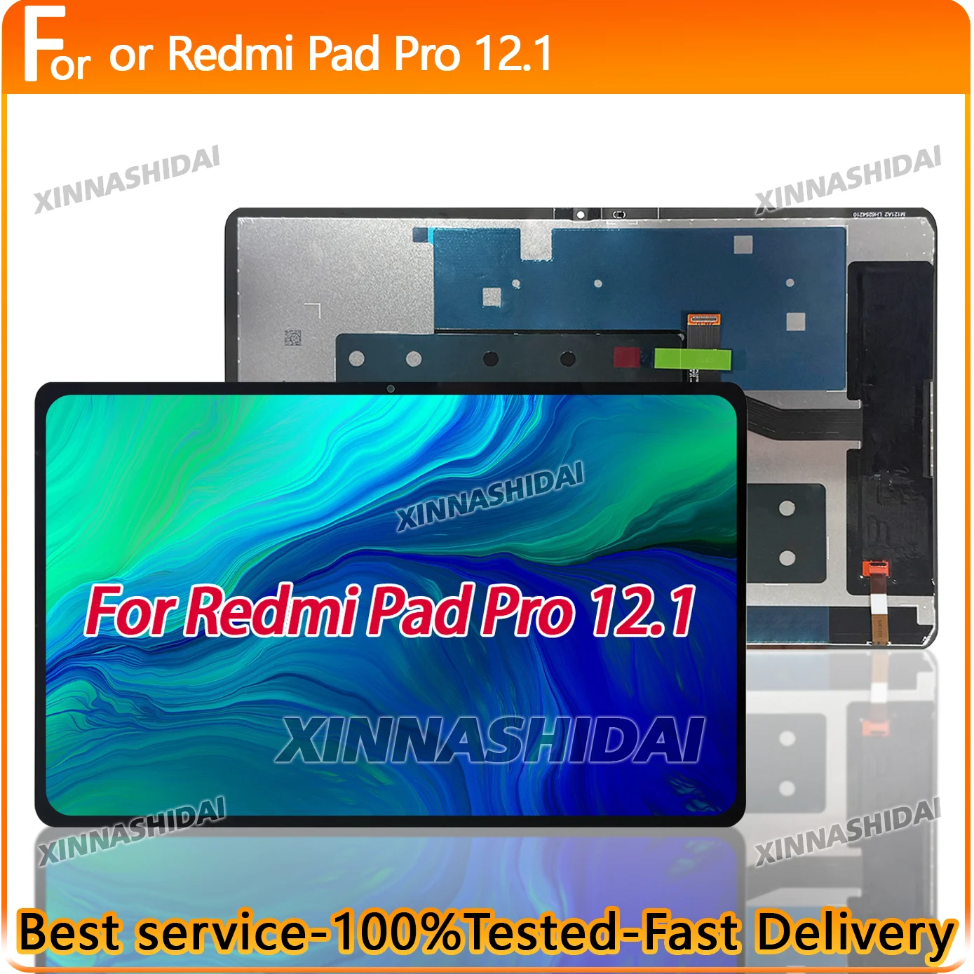 

100% протестированный 12,1-дюймовый ''для Xiaomi Redmi Pad Pro 12,1 2405CRPFDC ЖК-экран сенсорный дигитайзер в сборе, запасная часть