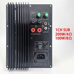 New 110-220v Heavy Bass Active Subwoofer Amplifier Board 5.1 And 7.1 Home Theaterdedicated Subwoofer Board 4 Ohm 200w 8 Ohm 100w