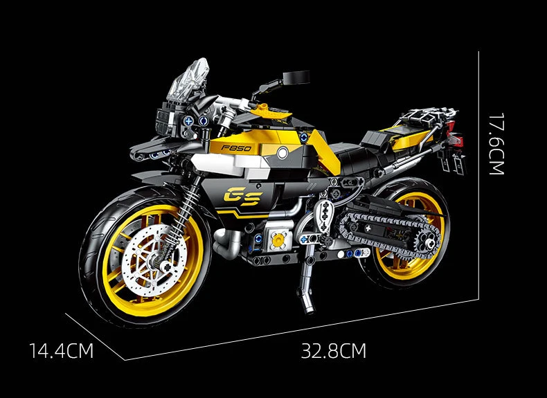 Deutschland Motorrad F-850GS Adventures Technischer Baustein Simulationsmotor-Modell Bausteine Sammlung für Jungen Geschenke – Detail 9