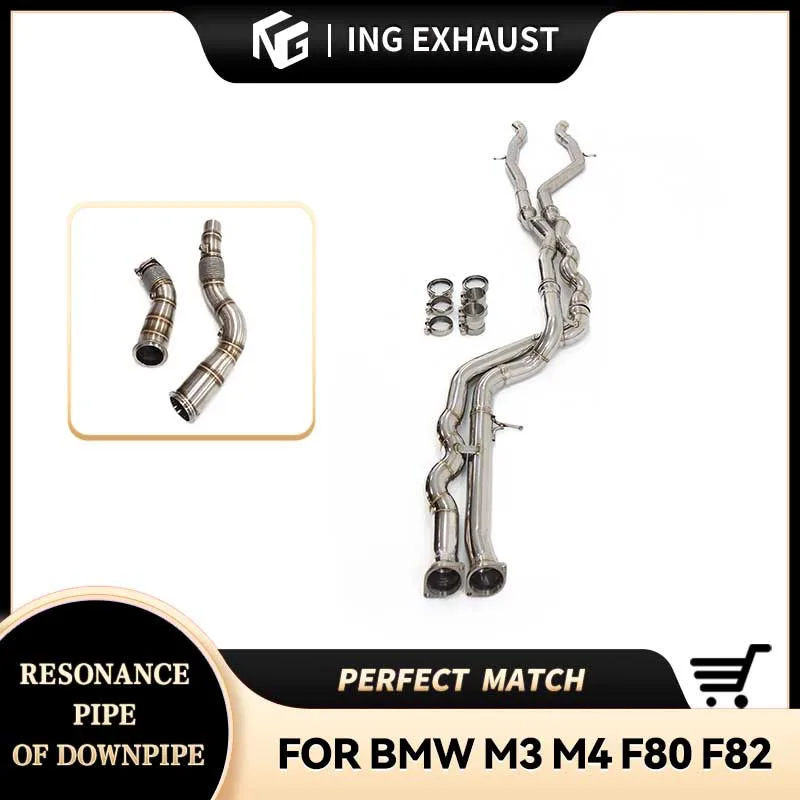 

Для BMW M3 F80 M4 F82 водосточная труба из нержавеющей стали + средняя труба 3,5-дюймовая выхлопная труба с высоким расходом