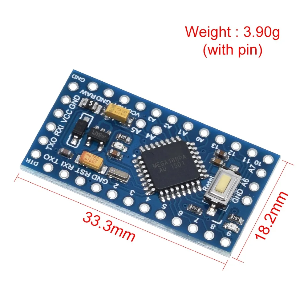 Pro Mini 168 Mini 5V/16M ATMEGA168 ATMEGA168P-AU 5V/16MHz For Arduino