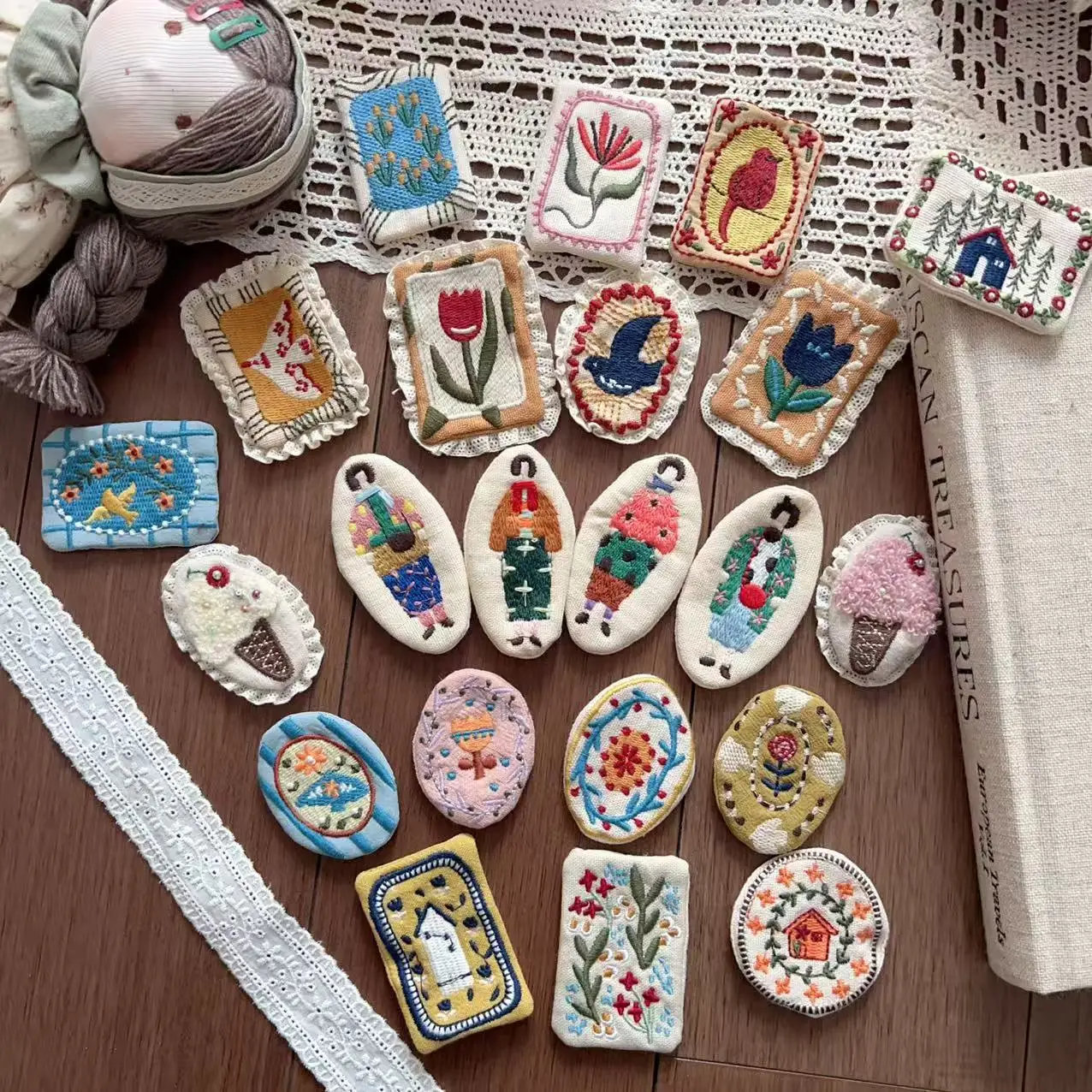 

Premium Korean Fabric Patch Decoration for Hair Clip Brooch Shoe Sock Bag Phone Case Embellishment Versatile Handmade