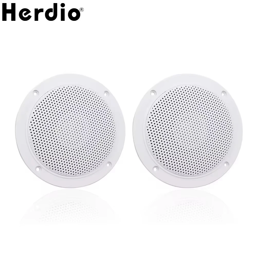 Herdio 4 Inch 160W Home In-Wall Ceiling Waterproof Speaker Surround Sound Speaker for Kitchen Bathroom Yacht Outdoor Theater