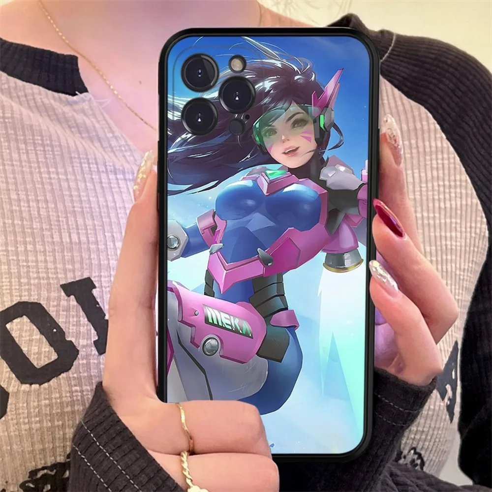 O-Overwatchs-Caixa de telefone DVA Game, capa de silicone macia para iPhone 15, 14, 13, 12, 11 Pro Mini, XS MAX, 8, 7, 6 Plus, X, XR