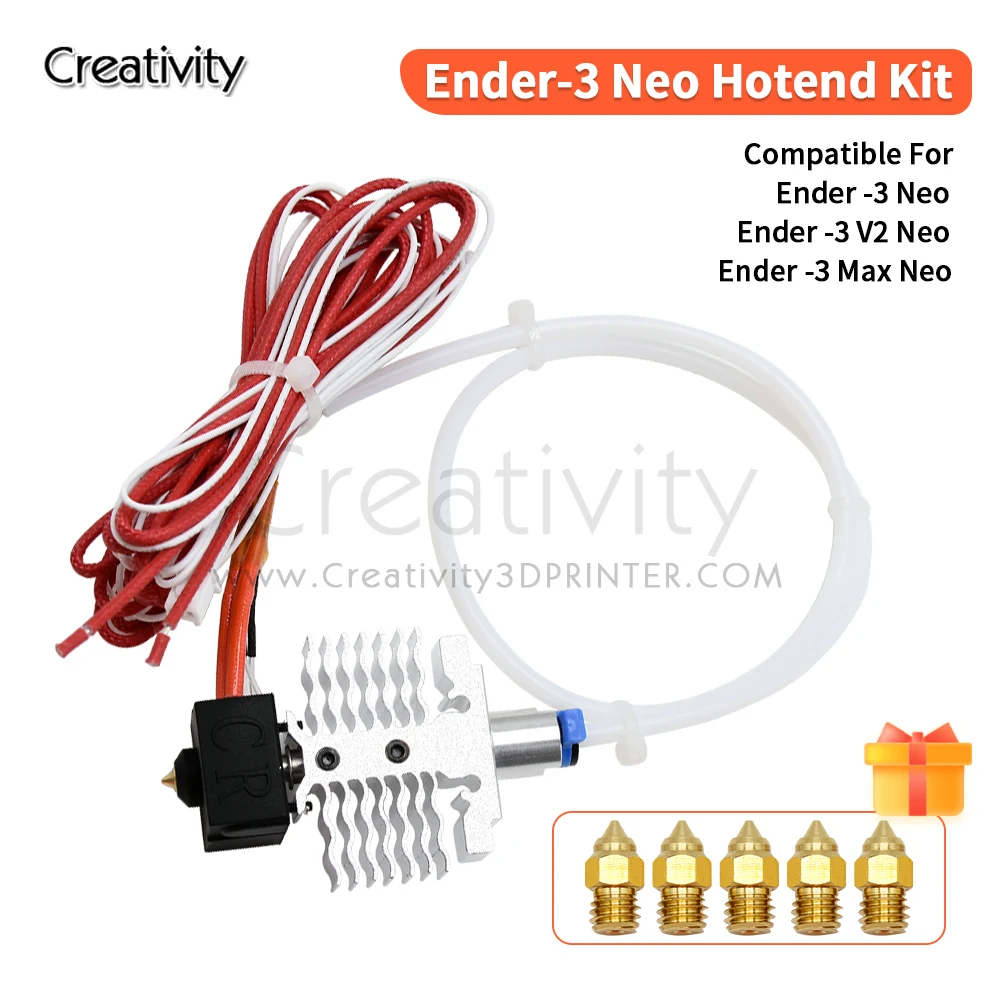 Assembled Hotend Kit For Ender3 V2 Neo Ender 3 Max Neo Ender-3 Neo 3D Printer Hotend Heatsink Heated Block Throat Silicone Sock