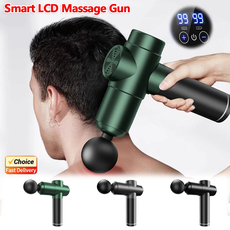 

Новинка 2025 года, пистолет для глубокого массажа тканей, электрический ручной пистолет для расслабления мышц, фасции для шеи, спины, с портативным дисплеем
