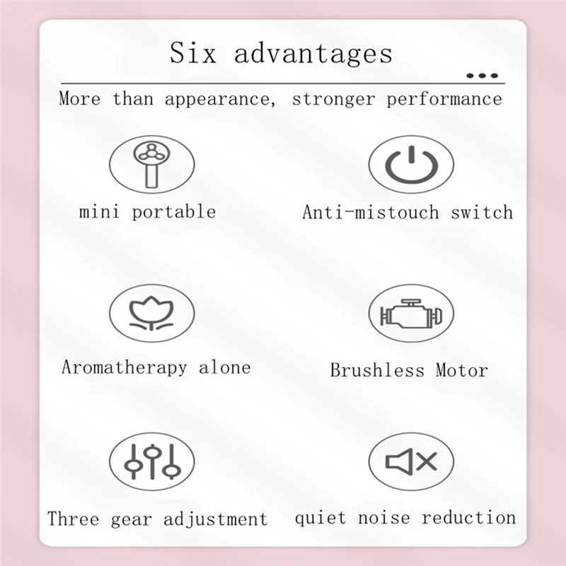 Handheld Mini Fan Cool Aromatherapy Small Fan Built in Aromatherapy USB Charging Silent Small Fan Wind Power Small Fan A