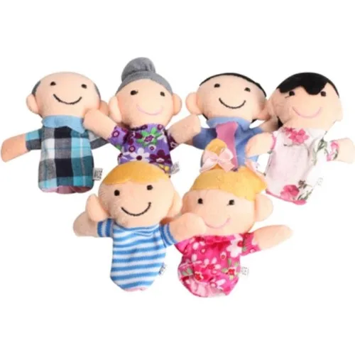 Peluşcu Father Educational Finger Puppet Family 6'Lı Healthy