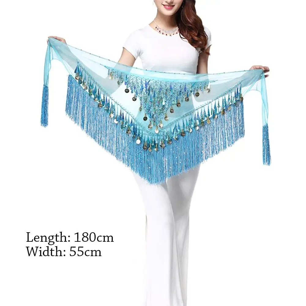 Thailand/India/Arab Dancer Skirt Women Sexy Belly Dance Hip Scarf Wrap Belt Dancer Skirt Female Show Costumes Sequins Tassels