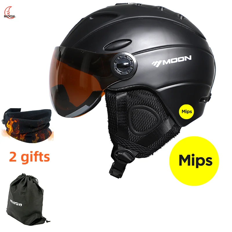 MOON-Protector de media cobertura para casco de esquí, gafas blancas autónomos, funda para casco de esquí y Snowboard