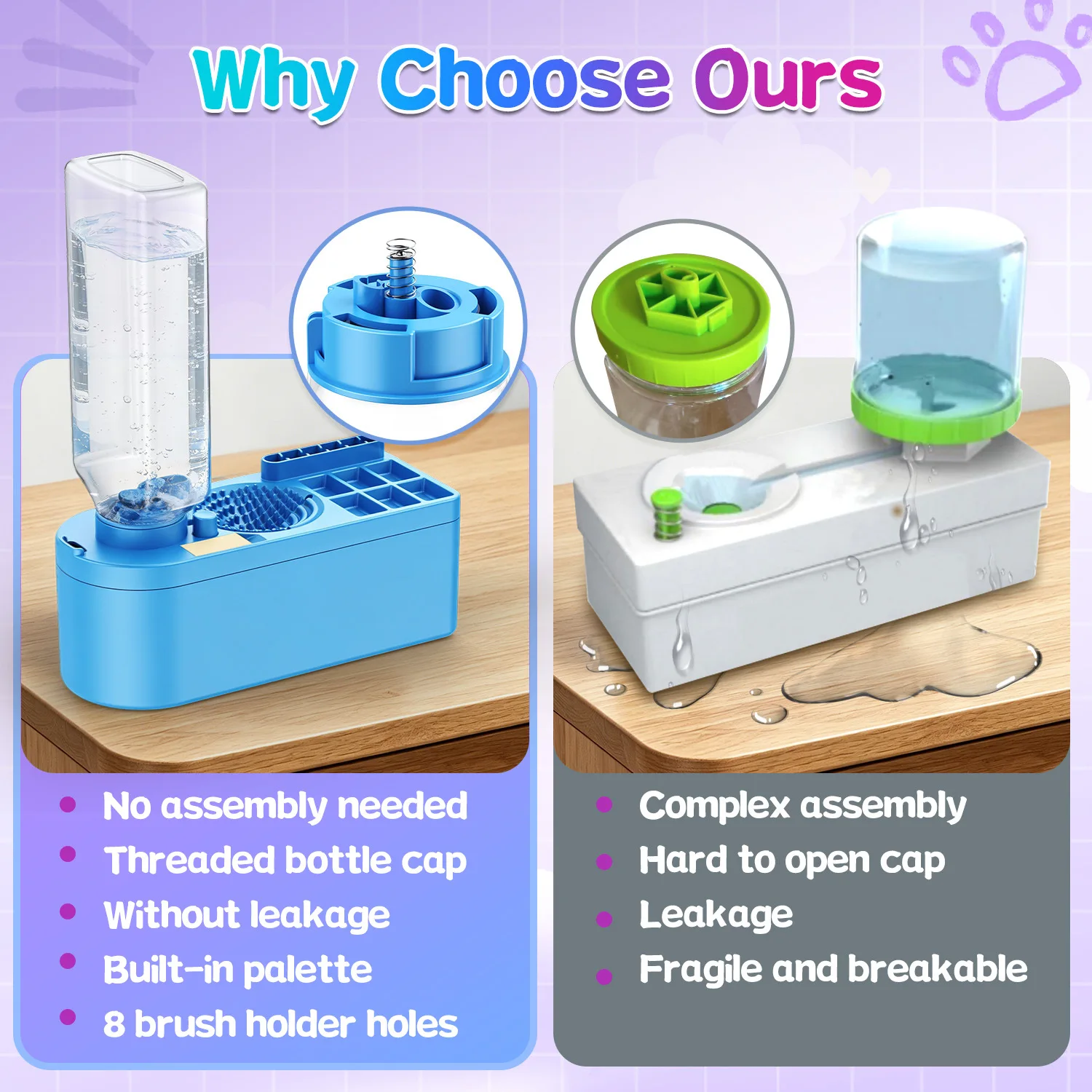 New Paint Brush Cleaner With Drain Button Automatic Water Circulation Paint Brush Cleaning Machine Cleaning Bucket Art Tool view 3