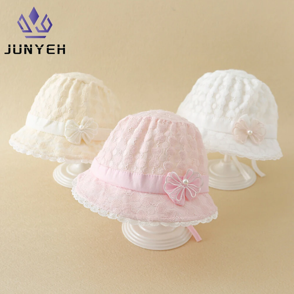 

Adjustable Cute Lace Newborn Baby Hat Photography Flower Rabbit Hat Topi Baby Lace Cap For Kids 0-24 Month