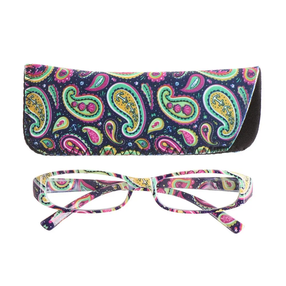 Magnifying Ultra Light Resin Print Flower Matching Pouch Vision Care +1.00~+4.0 Diopter Eyeglasses Reading Glasses