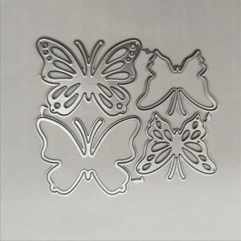 4 pçs/lote borboleta corte de metal dados diy cartões estênceis álbum de fotos gravação papel fazendo scrapbooking cartão molde artesanato dados