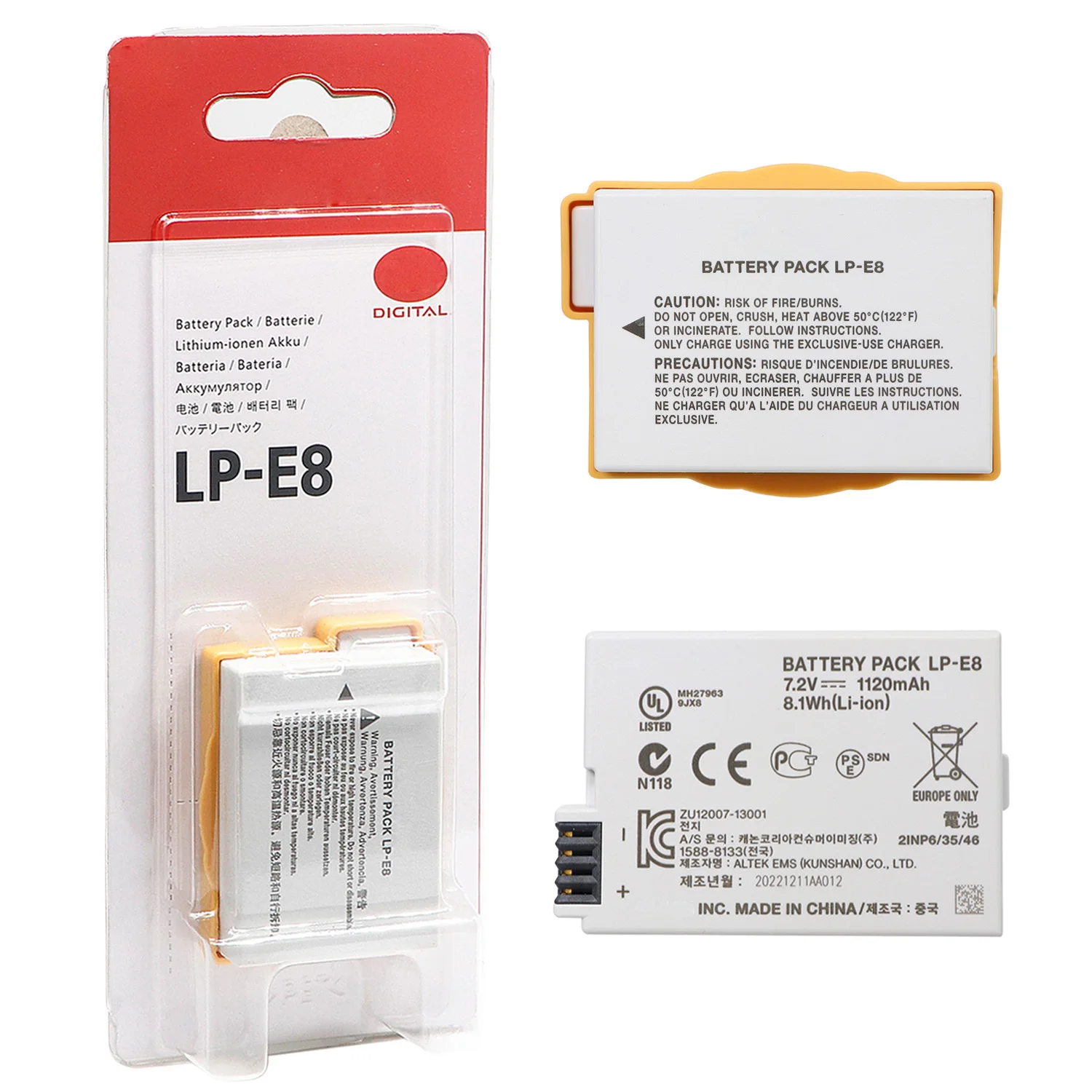 

Original 1120mah LP-E8 LPE8 Camera Battery for Canon EOS 550D 600D 650D 700D Kiss X4 X5 X6i X7i Rebel T2i T3i T4i T5i LC-E8E