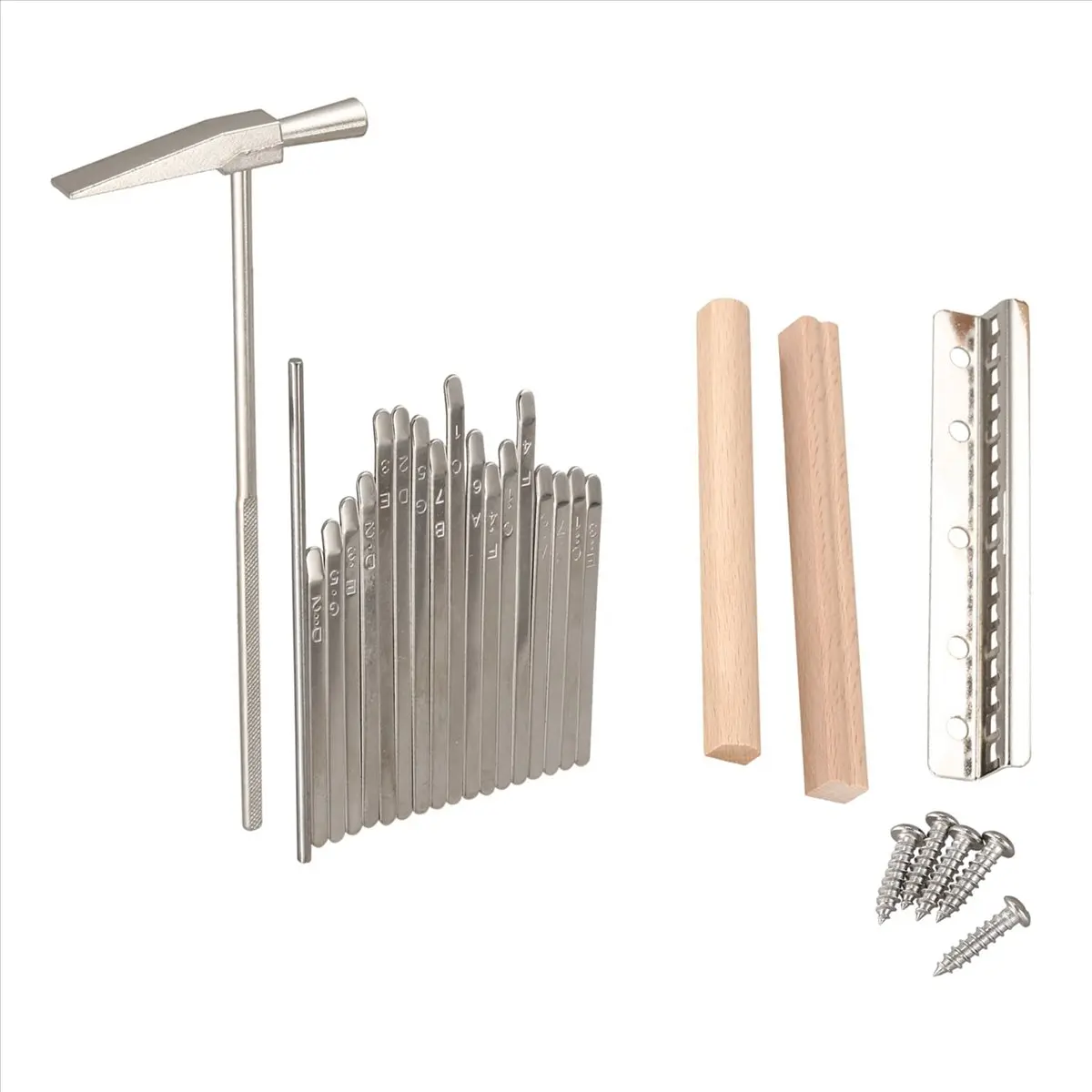 XFDZ 17 Keys Kalimba Thumb Finger Piano DIY Keys+Bridge+Tuning Hammer Kit Musical Instrument Part Accessories