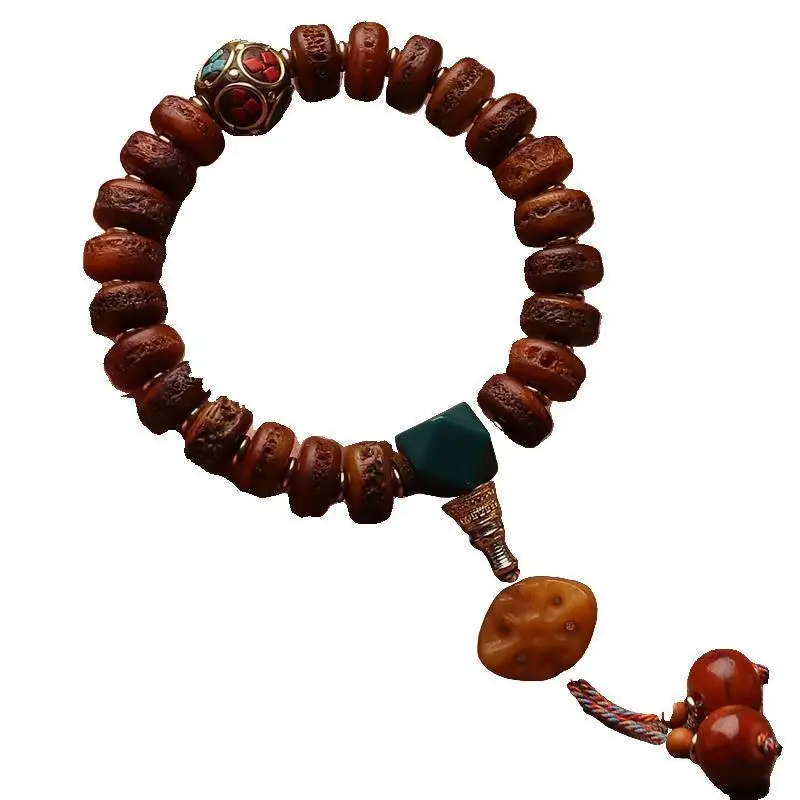 Old Material Yak Bone Bracelet Tibetan Style Bone Beads Bull Bone Gabala Ethnic Style Original Charms HandString for Women Men