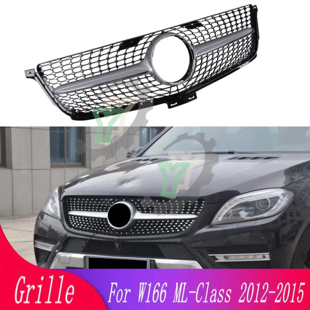 

GT/Diamond Front Bumper Grille Racing Grill For Mercedes-Benz ML Class W166 ML300 ML320 ML350 ML400 ML450 2012 2013 2014 2015