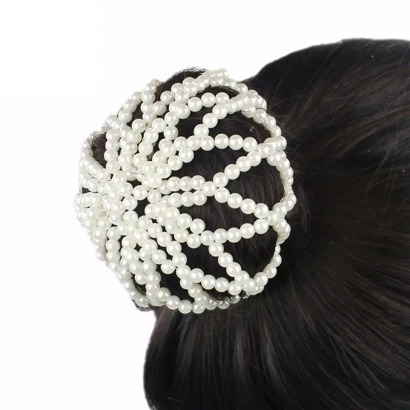 手作りのクロシェパールメッシュ弾性ヘアネットボール、女性用、新しいファッショナブルなdiy織り材料バッグ、中国製