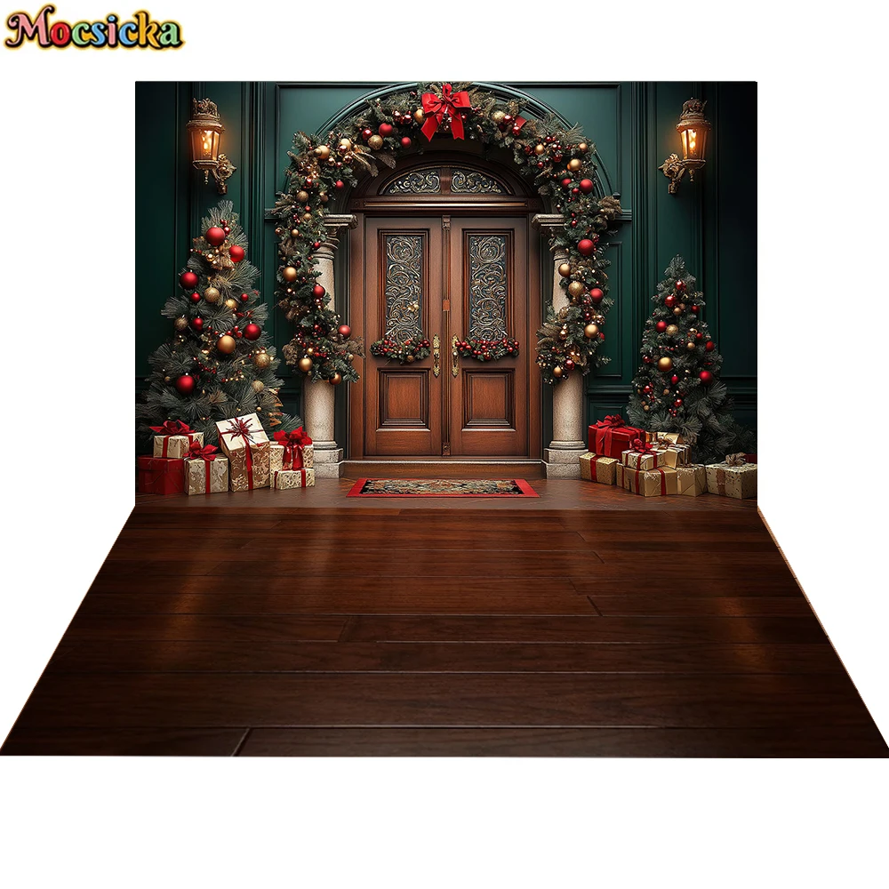 Green Screen Collapsible - Mocsicka Noel Ahşap Kapı Fotoğraf Arka