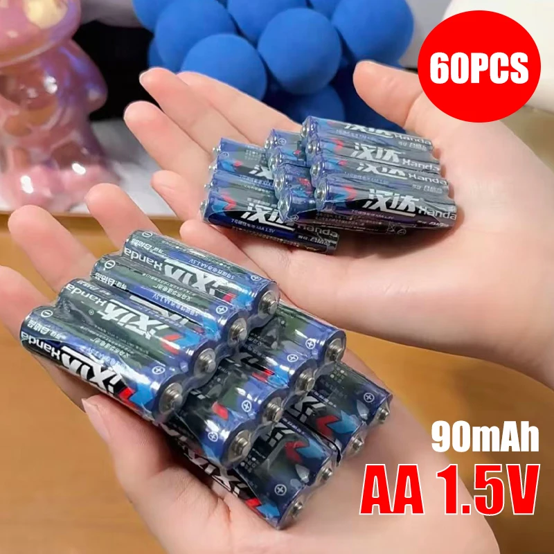 

60 шт. 1,5 В AA одноразовая батарея 90 мАч, углеродная цинковая марганцевая сухая батарея для светодиодной игрушки, Mp3-камера, вспышка, бритва, CD-плеер