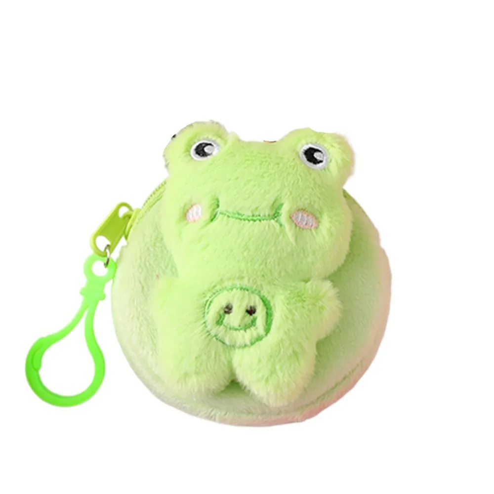 Mini borsa portaoggetti Portamonete in peluche rana Coniglio Orso Portamonete animale Moda Peluche Cartoon Portafoglio Zero Donna Ragazza