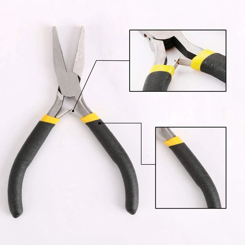 ABRN-8Pcs Mini Pliers Set, Long Nose With Teeth, Flat Jaw, Round Curve Needle Diagonal Nose Wire End Cutting Cutter Linesman Pli