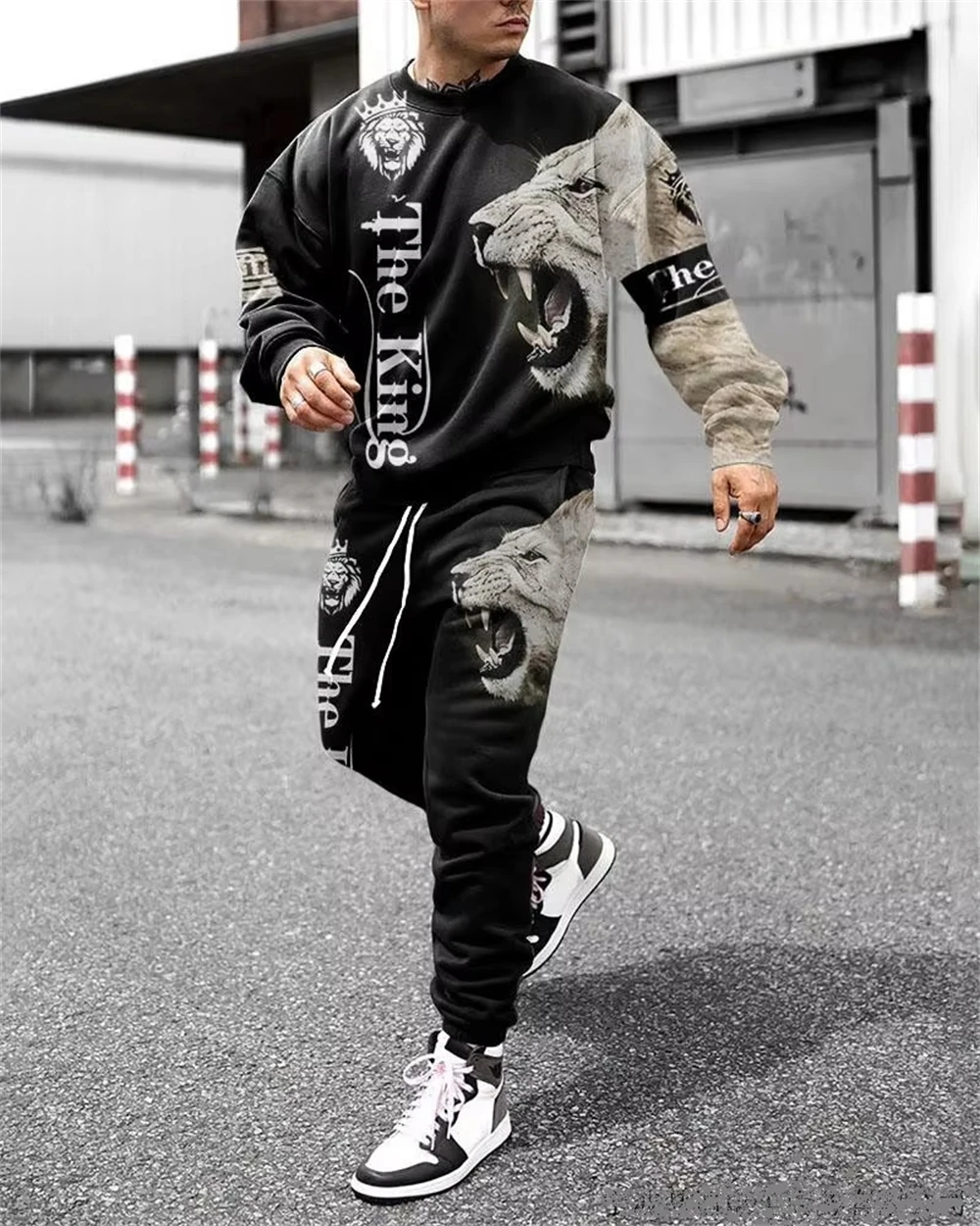 Hot Sell Summer Men Clothing 3d Printed Men Long Sleeve Casual Sweatpants Set Men Long Sleeve T-Shirt+Pants Two-Piece Set