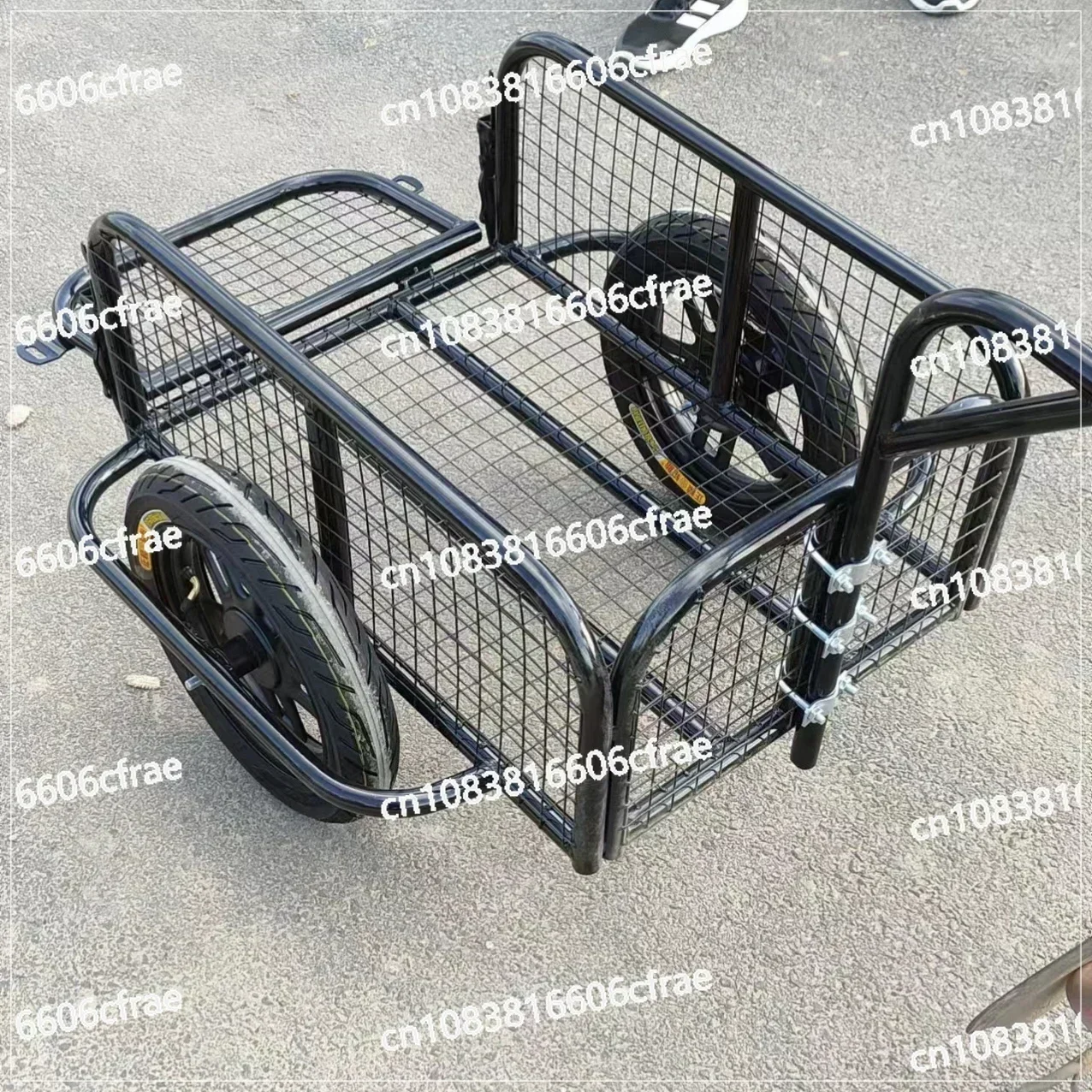 Emmer Outdoor Trekken Winkelwagen Elektrische Motor Fiets Achter Hangende Kleine Trailer Kraam Trekken Goederen Camping Vissen Driewieler