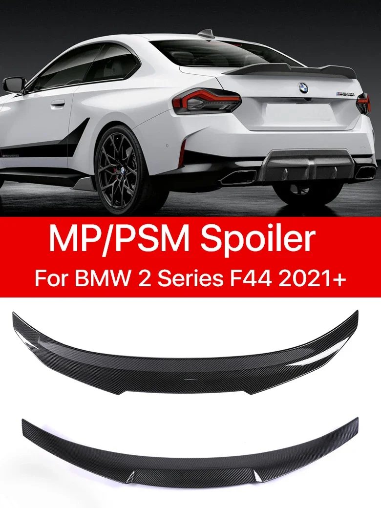 

New! For BMW 2 Series F44 2021 2022 20203 2024 Carbon Fiber Rear Lip Bumper Trunk Wing Tail Kit M4 PSM Style Spoiler Gloss Black
