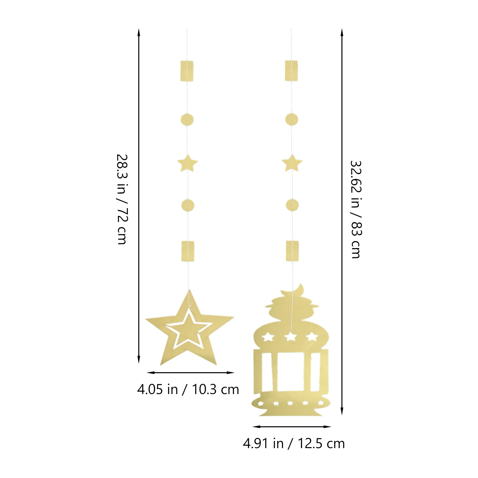 

6Pcs Eid Hanging Decoration Ramadan Mubarak Party Supplies Festive Ceiling Ornaments for Islamic Festival Home Decor