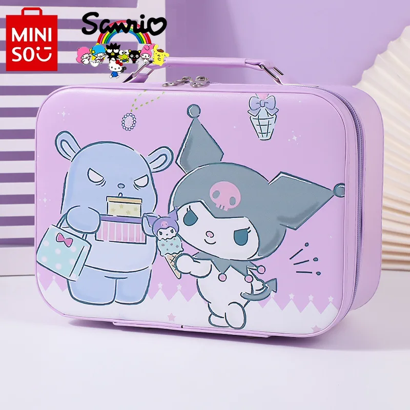 Miniso Sanrio New Women\'s Wash Bag Fashionable and High Quality with Mirror Makeup Bag Large Capacity Portable Storage Bag