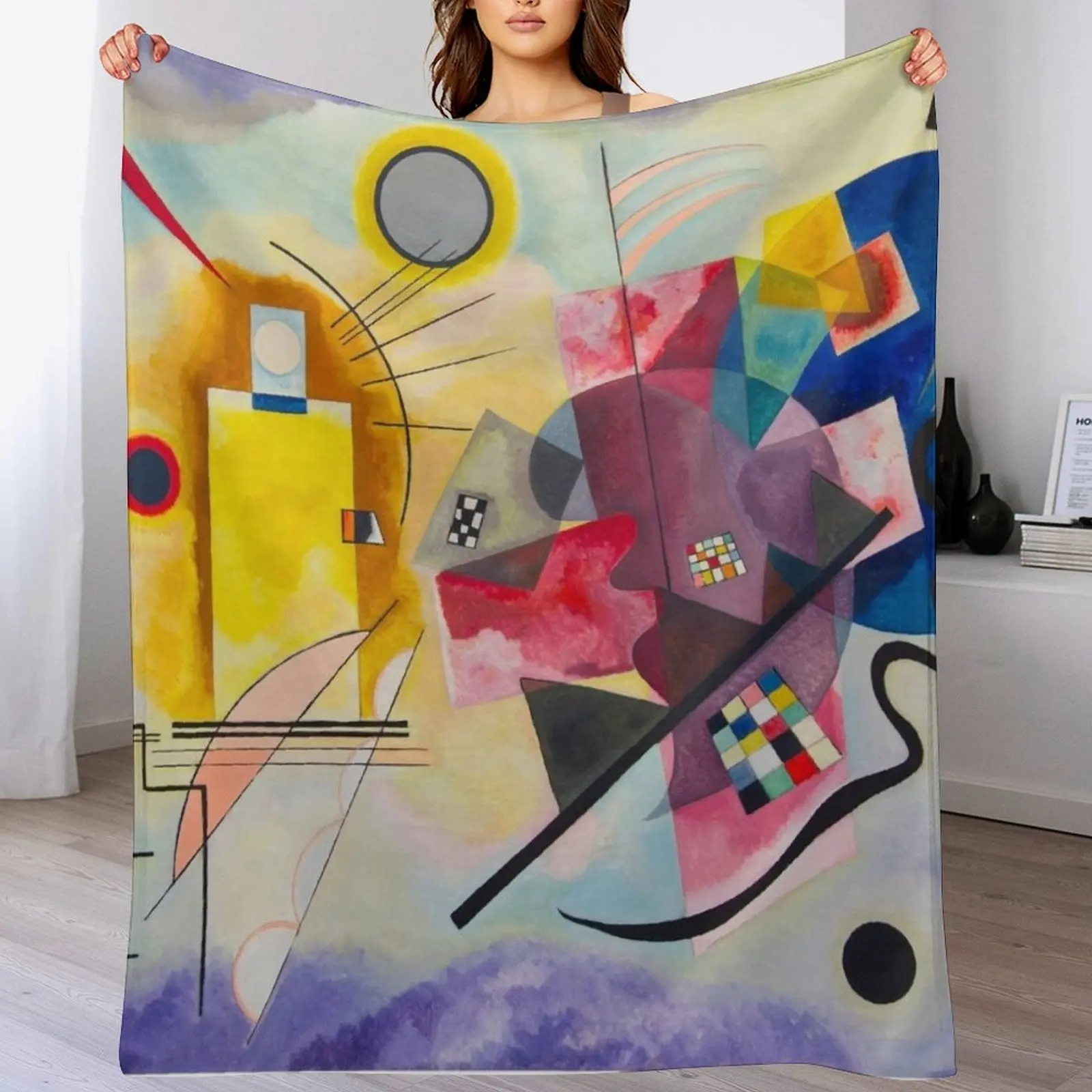 

Colorful Wassily Kandinsky, Kandinsky, Swinging, famous, abstract, painting, Die Kuh, japanese style painting, jap Throw Blanket