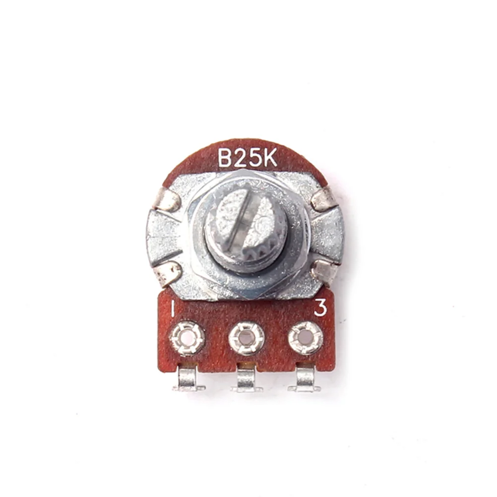 

B25K Long Split Shaft 18Mm Electric Bass Guitar Potentiometer Volume Tone Audio Switch Coarse Knurled Solder Lugs 25K Linear