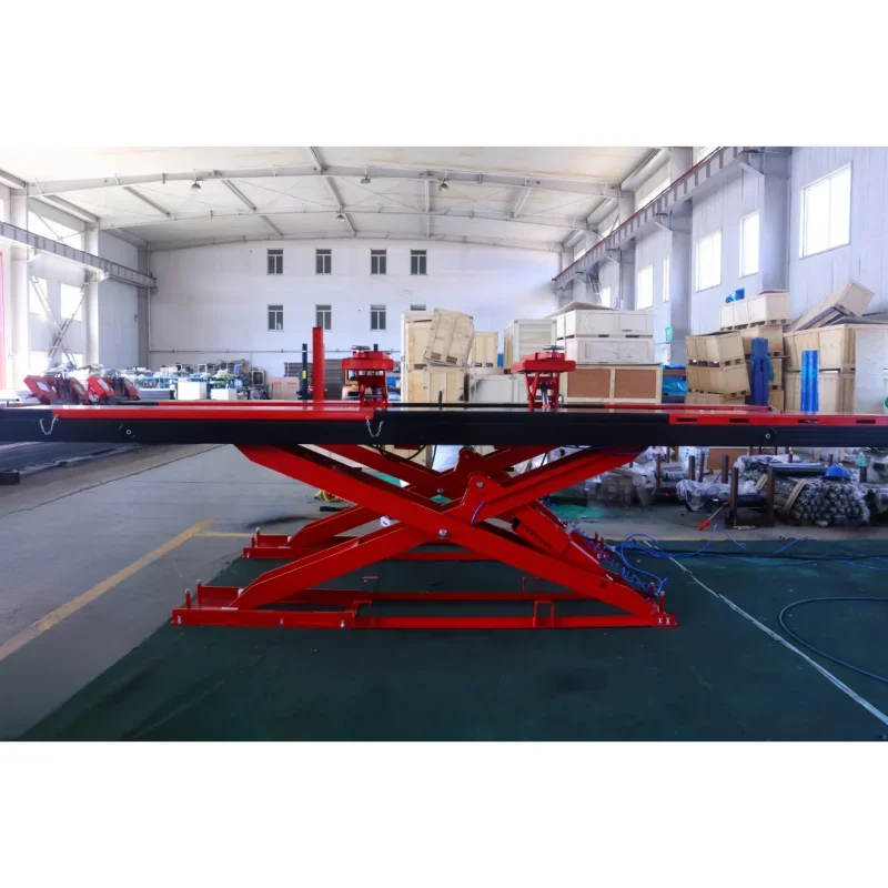 5000 kg double scissor lift underground large scissor lift with secondary lift for automotive 3D four-wheel positioning machine