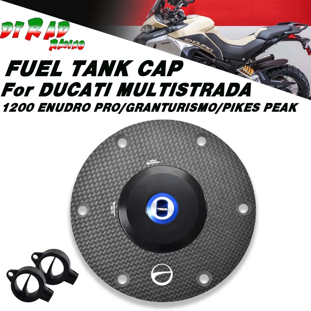 For DUCATI MULTISTRADA 1200 ENUDRO PRO/GRANTURISMO/PIKES PEAK Carbon Fiber Quick Release Locking Fuel Tank Cap Motorcycle Airbox