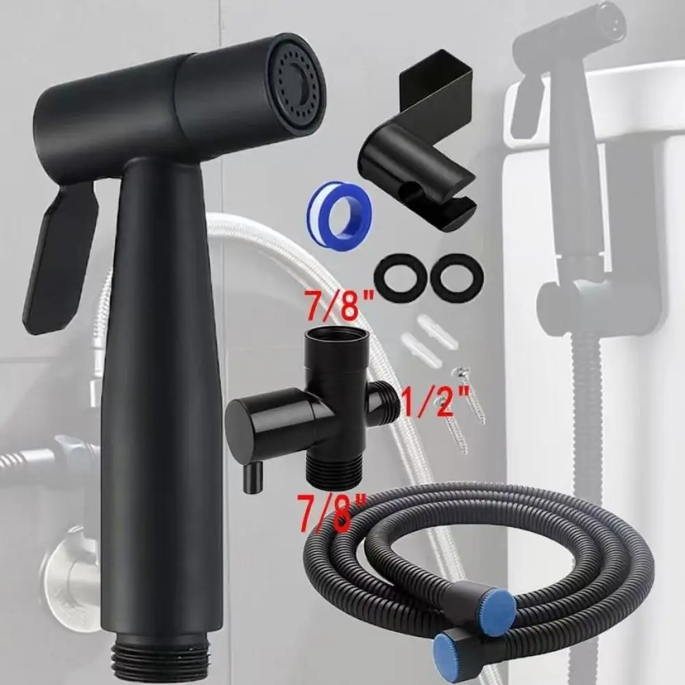Toilet Bidet Spray Angle Valve One In Two Out Diverter Copper Bathroom Sprayer Kit Modern Handheld Cleaning Shower Head