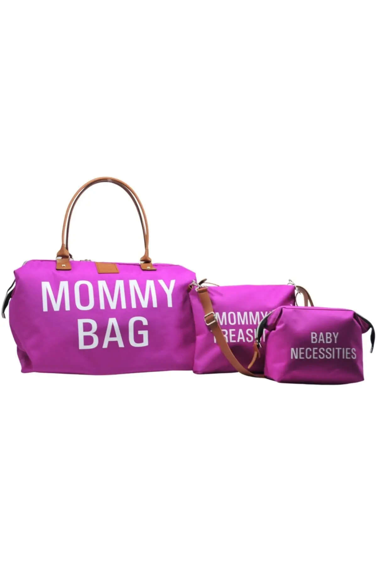 Mommy Bag Exclusive Design 3 Pcs Set Fuchsia Baby Mommy Baby Care and Toddler Bag 2022 Mommy Bag Stroller Organizer Changing