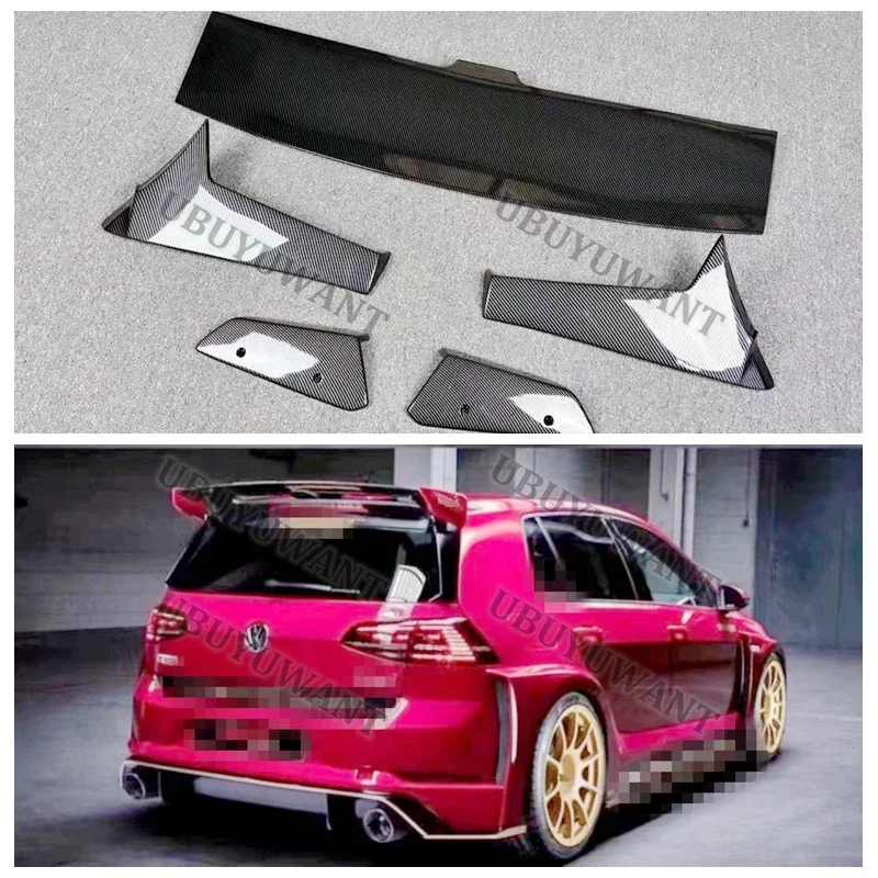 Hot Sale For VW Golf Mk7 Mk7.5 STANDARD Spoiler Gloss Black Rear Roof Boot T C-R Style Spoiler For Golf 7 7.5 TSI Tdi  2014-2018