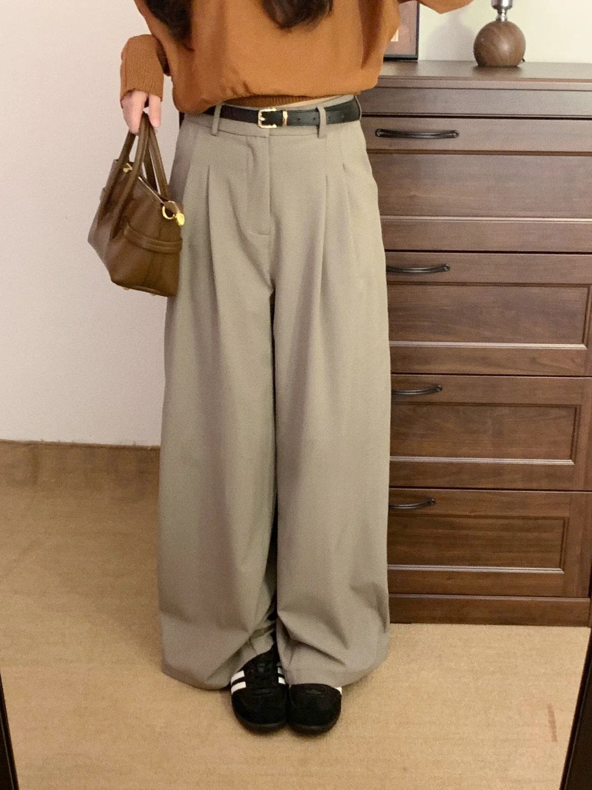 

Spring Summer New Sle High Waist Wide Leg Pants Women's Pure Color Simple Design Slimming Effect Casual Trousers