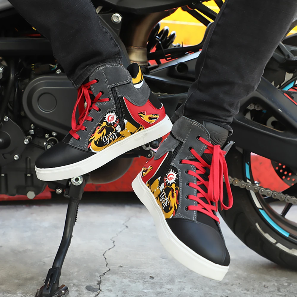 Riding Tribe Men Motorcycle Boots Street Riding Shoes Anti-Slip